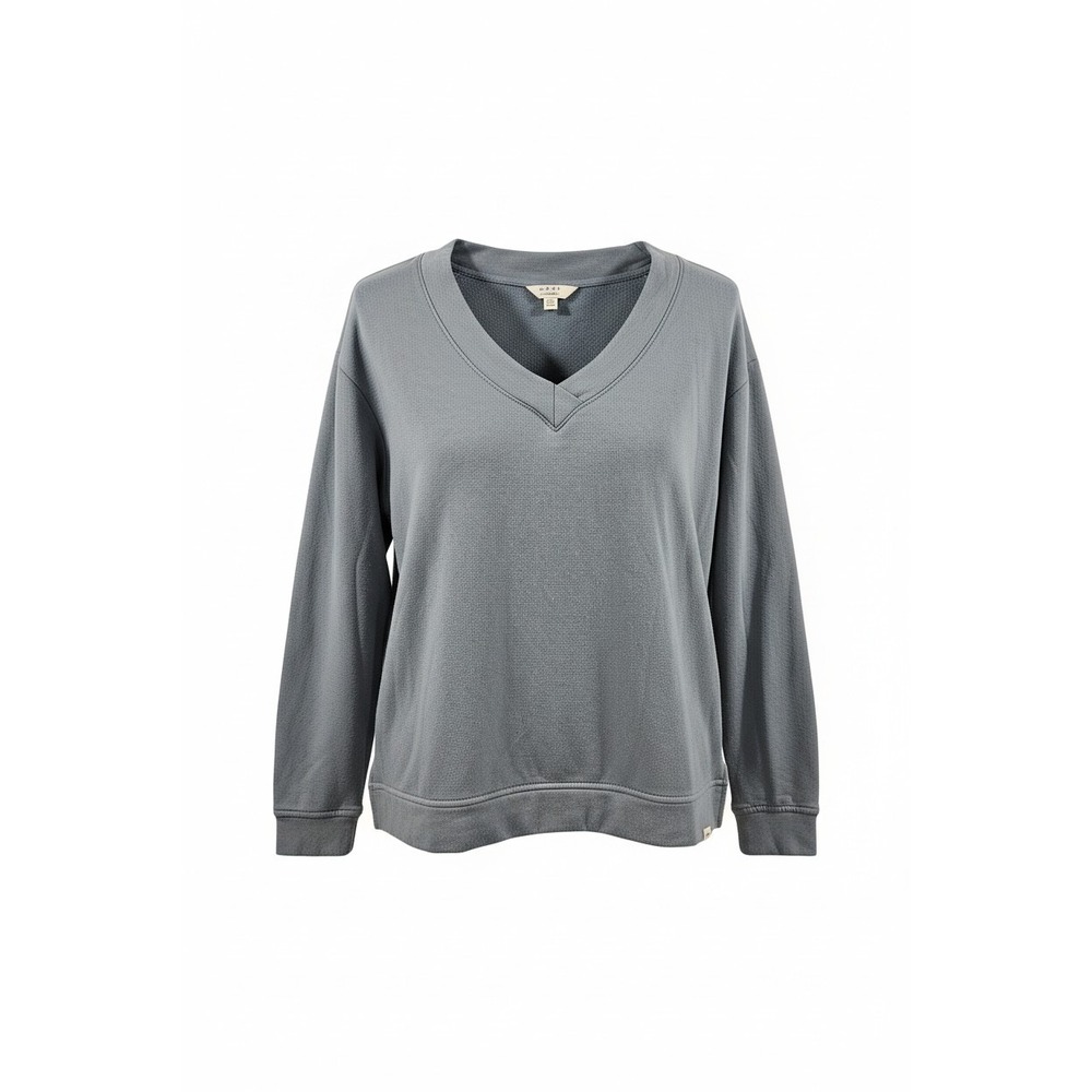 Orvis Sage SZ Small V-Neck Long Sleeve Super Soft Fleece Boxy Sweatshirt